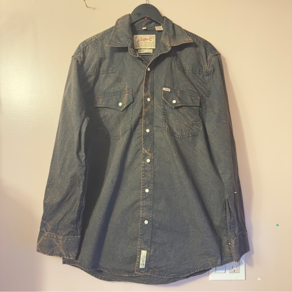 Rafter C Cowboy Collection Pearl Snap Western Long Sleeve Men Brown Size L - Picture 1 of 7